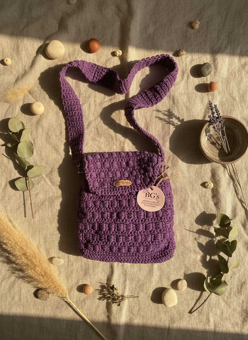 Light Purple Crochet Hand Bag |
