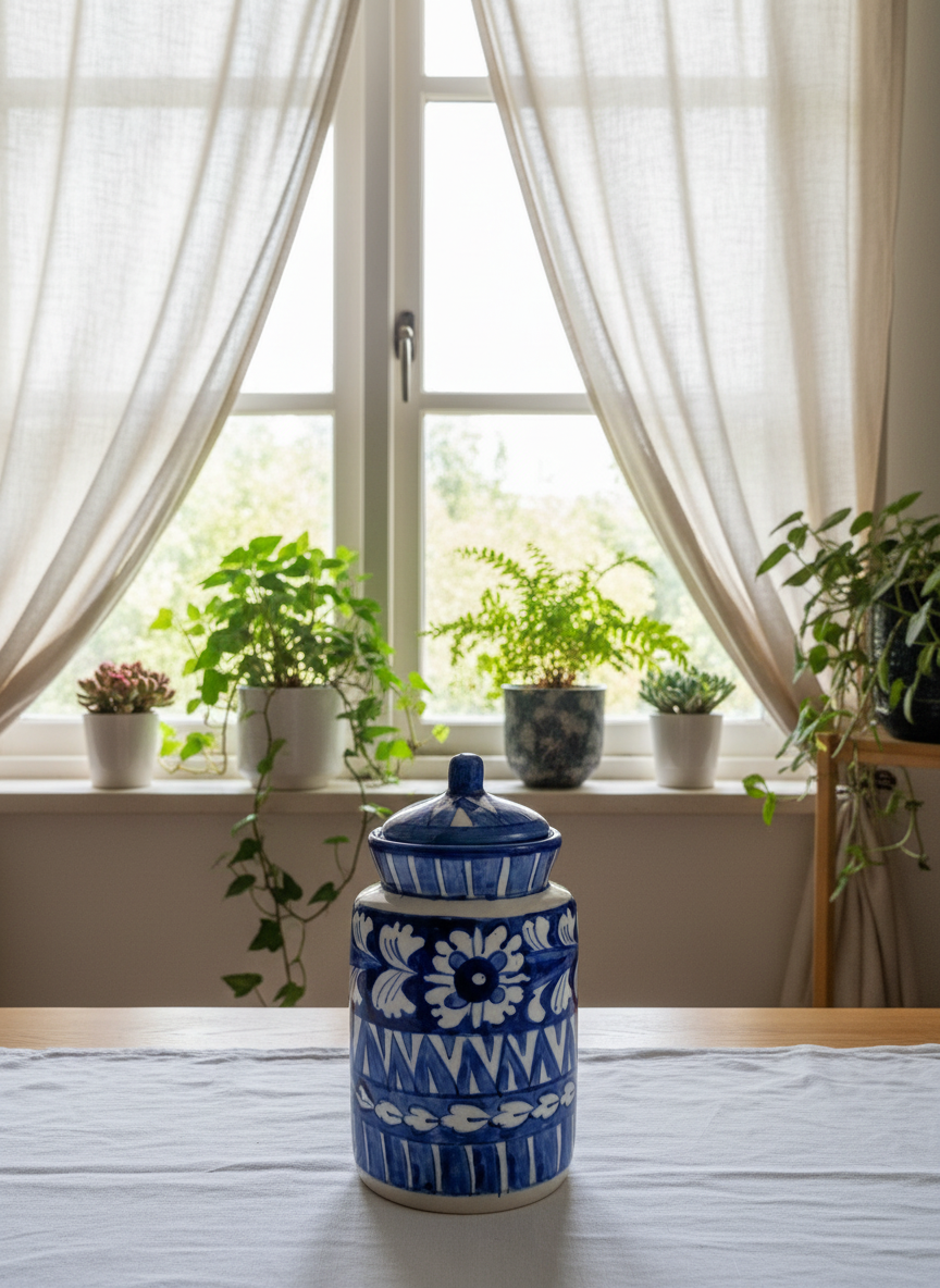 Artisan Indigo Jar