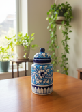 Indigo Garden Handcrafted Ceramic Jar