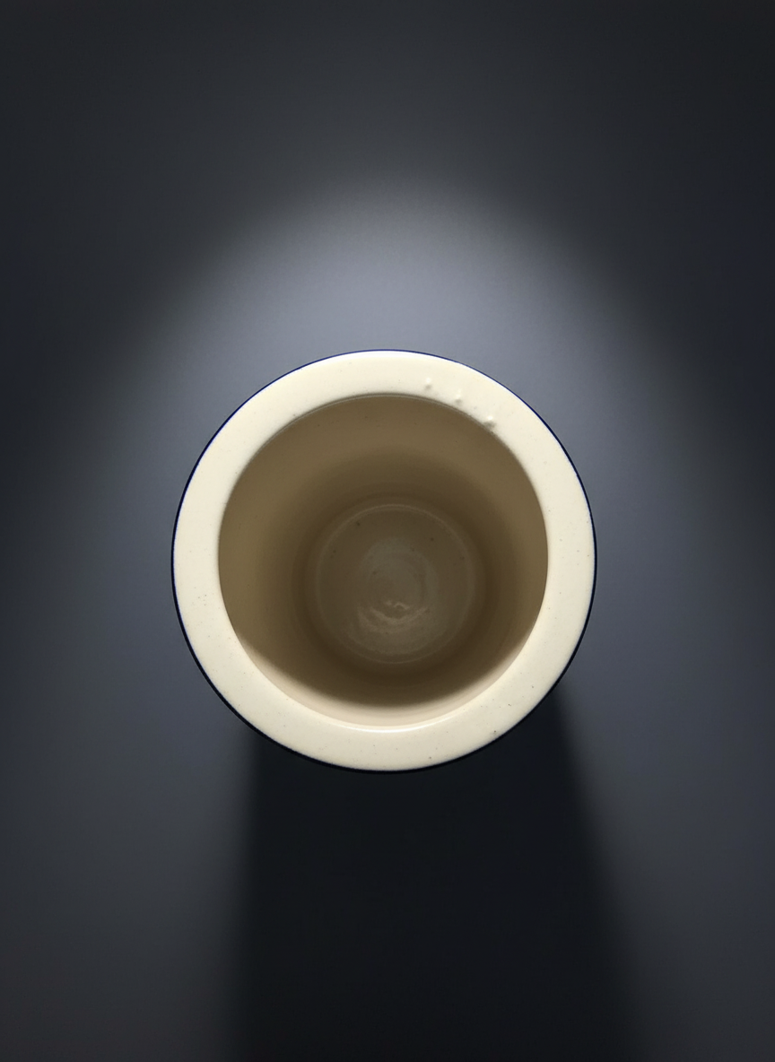 Blue & White Floral Ceramic Cylinder Jar | Handmade Table Protector | Artisan Pottery Home Decor